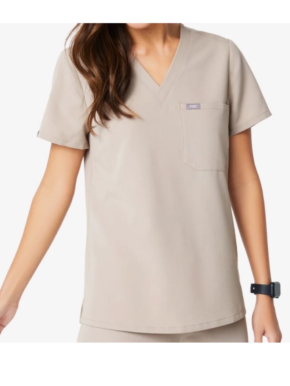 FIGS Women's Catarina scrub top size medium excellent condition classic neutral